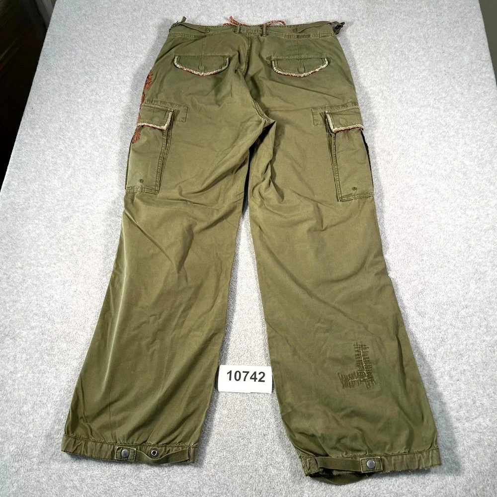 Vintage Polo Ralph Lauren Paratrooper Pants Hand Painted Tiger Japanese Kanji